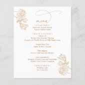 Modern Rustic Gold Floral Wedding Menus (Voorkant)