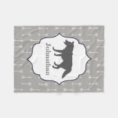 Modern Rustic Gray Wolf Silhouette en Arrows Fleece Deken (Voorkant (Horizontaal))