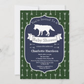 Modern Rustic Green & Blue Wolf Arrows Baby shower Kaart (Voorkant)