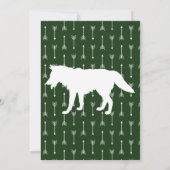 Modern Rustic Green & Blue Wolf Arrows Baby shower Kaart (Achterkant)