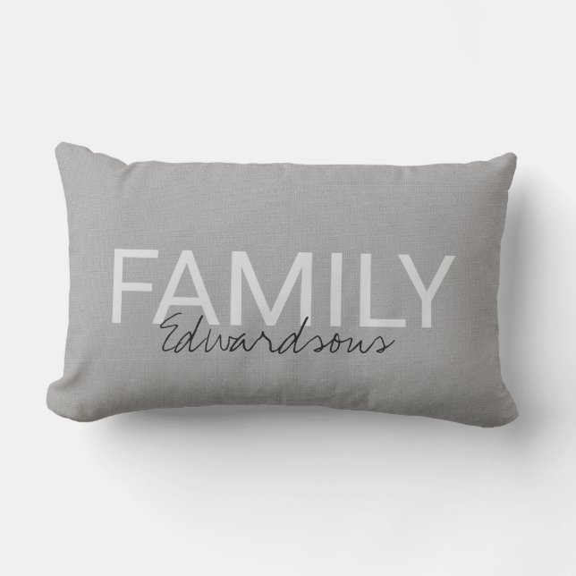 Modern Rustic green faux burlap monogram Familie Buitenkussen (Voorkant)