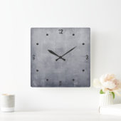 Modern rustic Grey abstract Vierkante Klok (Huis)