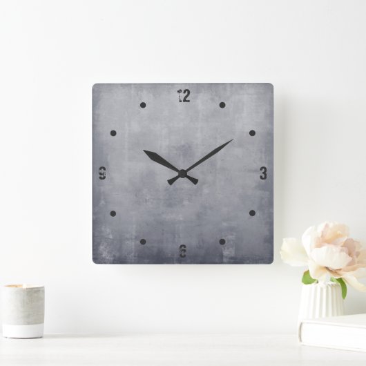 Modern rustic Grey abstract Vierkante Klok (Huis)