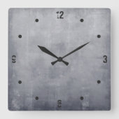 Modern rustic Grey abstract Vierkante Klok (Voorkant)