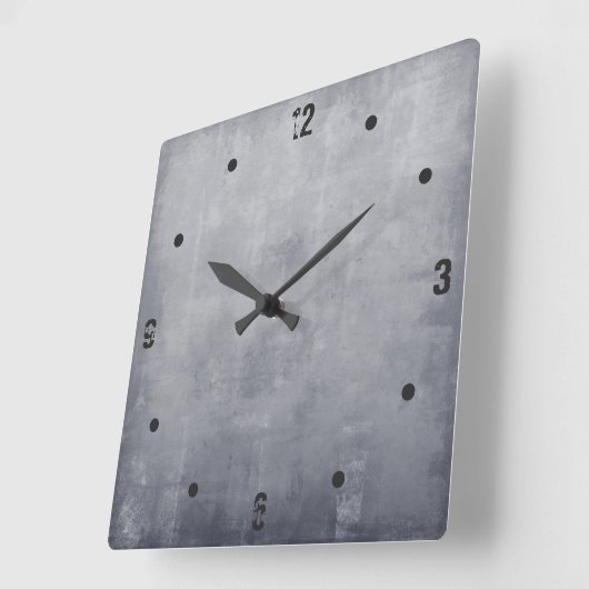 Modern rustic Grey abstract Vierkante Klok (Hoek)
