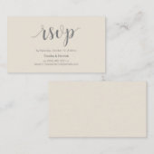 Modern Rustic, Grey en Cream, online RSVP Informatiekaartje (Voorkant / Achterkant)