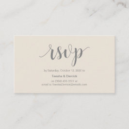Modern Rustic, Grey en Cream, online RSVP Informatiekaartje