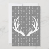 Modern Rustic Grey & Navy Deer & Arrow Birthday Kaart (Achterkant)