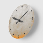 Modern Rustic Grey Oranje Abstract Ronde Klok (Hoek)