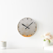 Modern Rustic Grey Oranje Abstract Ronde Klok (Huis)