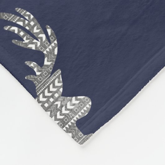 Modern Rustic Grey Tribal gevatterde deer Fleece Deken (Hoek)