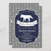 Modern Rustic Grey & White Wolf Arrows Baby shower Kaart (Voorkant / Achterkant)