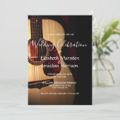 Modern Rustic Guitar Musical Musician Wedding Kaart (Staand voorkant)