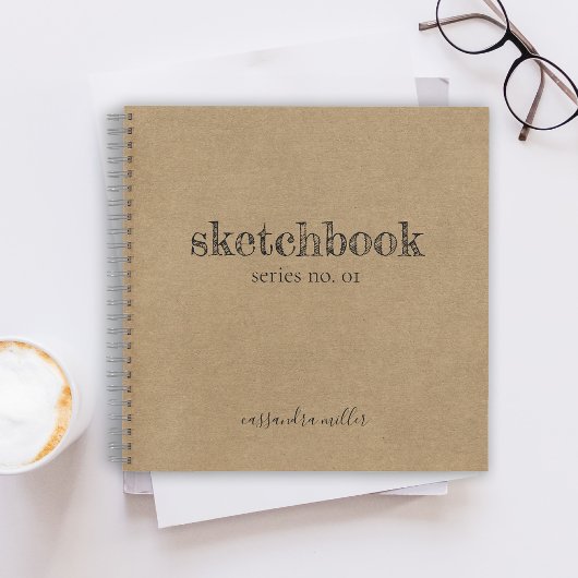 Modern Rustic Hand Lettered Sketchbook Kraft Paper Notitieboek