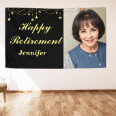 Modern Rustic Happy Retirement Aangepaste naam Fot Spandoek