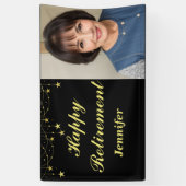 Modern Rustic Happy Retirement Aangepaste naam Fot Spandoek (Verticaal)