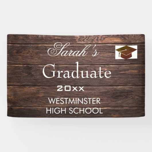Modern Rustic High School Afstuderen Spandoek (Horizontaal)