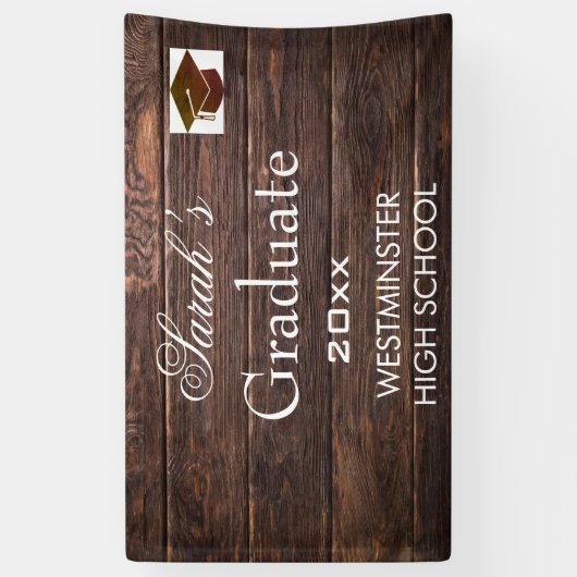 Modern Rustic High School Afstuderen Spandoek (Verticaal)