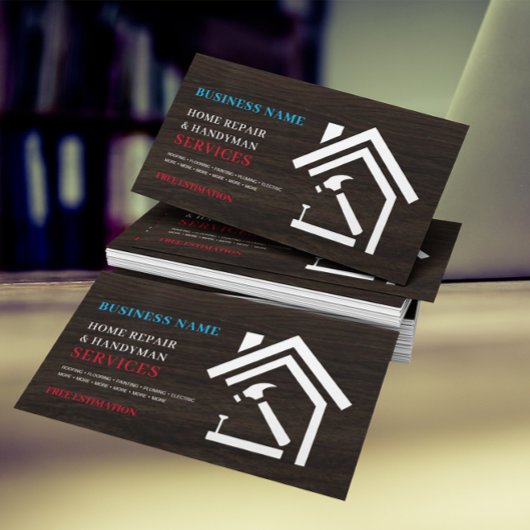 Modern Rustic Home Repair Handyman Visitekaartje