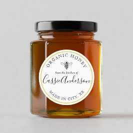 Modern Rustic Homemade Honey Personalized Ronde Sticker