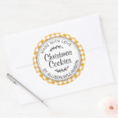 Modern Rustic Homemade met kerstkoekjes Geel Ronde Sticker (Envelop)