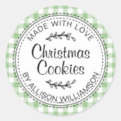 Modern Rustic Homemade met kerstkoekjes Green Ronde Sticker (Voorkant)
