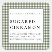 Modern Rustic Homespun Minimalist Candle  Vierkante Sticker (Voorkant)