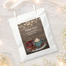 Modern Rustic Hot Cocoa Cozy Baby shower Bedankzakje