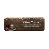 Modern Rustic Hot Cocoa Cozy Baby shower Etiket (Voorkant)