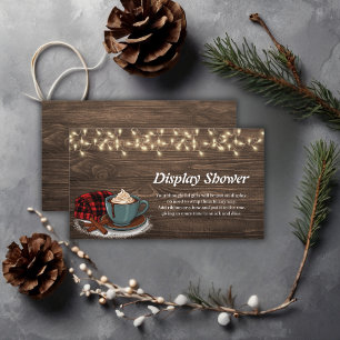Modern Rustic Hot Cocoa Cozy Baby shower Informatiekaartje