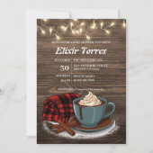 Modern Rustic Hot Cocoa Cozy Baby shower Kaart (Voorkant)