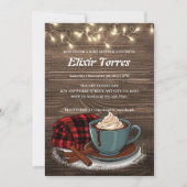 Modern Rustic Hot Cocoa Cozy Baby shower Kaart (Voorkant)
