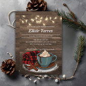 Modern Rustic Hot Cocoa Cozy Baby shower Kaart