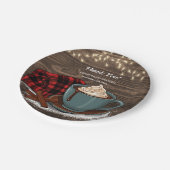 Modern Rustic Hot Cocoa Cozy Baby shower Papieren Bordje (Gekanteld)