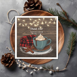 Modern Rustic Hot Cocoa Cozy Baby shower Servet
