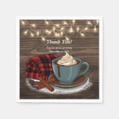 Modern Rustic Hot Cocoa Cozy Baby shower Servet (Voorkant)