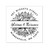 Modern & Rustic Huwelijksretouradres met Botanisch Zelfinktende Stempel (Design)