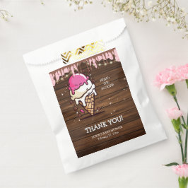 Modern Rustic Ice Cream Scoop Drawing Baby shower Bedankzakje