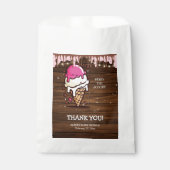 Modern Rustic Ice Cream Scoop Drawing Baby shower Bedankzakje (Voorkant)