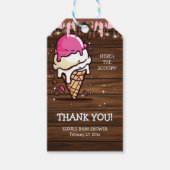 Modern Rustic Ice Cream Scoop Drawing Baby shower Cadeaulabel (Voorkant)