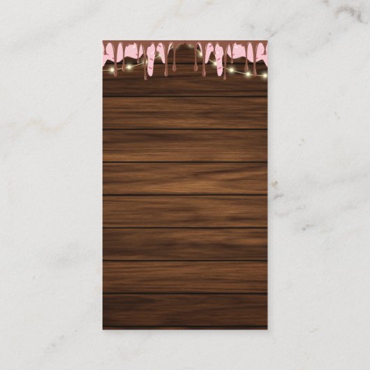 Modern Rustic Ice Cream Scoop Drawing Baby shower Informatiekaartje (Achterkant)