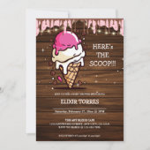 Modern Rustic Ice Cream Scoop Drawing Baby shower Kaart (Voorkant)