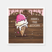 Modern Rustic Ice Cream Scoop Drawing Baby shower Servet (Voorkant)
