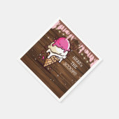 Modern Rustic Ice Cream Scoop Drawing Baby shower Servet (Hoek)