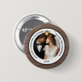 Modern Rustic Koppels Eerste Kerstmis Samen Ronde Button 5,7 Cm (Voorkant /achterkant)