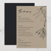 MODERN RUSTIC KRAFT BLACK LINE DRAAIEND FLORAL MEN MENU (Voorkant / Achterkant)