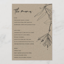 MODERN RUSTIC KRAFT BLACK LINE DRAAIEND FLORAL MEN MENU