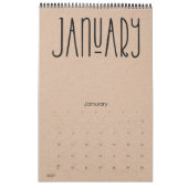 Modern Rustic Kraft met zwarte agenda Kalender (Jan 2027)