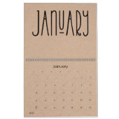 Modern Rustic Kraft met zwarte agenda Kalender (Jan 2027)