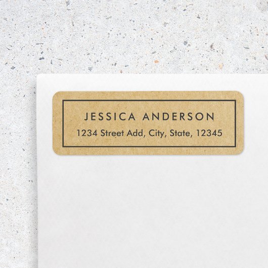 Modern Rustic Kraft Retouradres Etiket